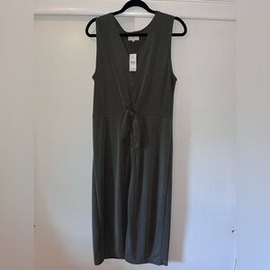 NWT LOFT Lou & Grey Olive Green Tie-Waist Sleeveless Maxi Dress